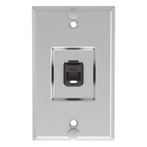Placa de Pared Vertical / 1 Puerto Keystone / Jack Cat6 / 110 Impacto / Acero Inoxidable / 2.74 x 4.50 in