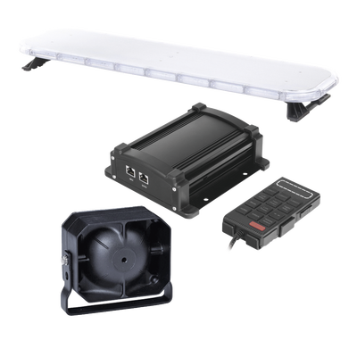 Kit de Señalización para Unidades de Seguridad / Barra LED 132 LEDs / Sirena 100W / Bocina 100W / IP65 / 46" (3.8 ft)