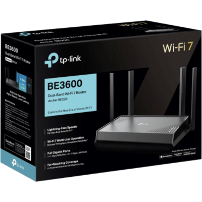 Router Wi-Fi 7 / BE3600 3.6 Gbps / Doble Banda 2.4 GHz y 5 GHz / MLO + 4K-QAM / 1× WAN + 4× LAN Gigabit / 4 Antenas Externas con Beamforming / EasyMesh / HomeShield / Servidor y Cliente VPN - Image 4