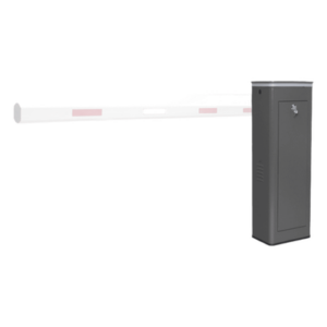 Barrera Vehicular Izquierda / Brazo Recto 8 m (26.2 ft) o Articulado 6 m (19.7 ft) / Apertura 6 s / 150 Ciclos/Hora / Corona LED Semaforizada / 110V