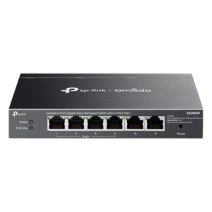 Switch Gigabit / 6 Puertos / 4 PoE+ 65W / Gestión Cloud SDN / Fanless / Alcance PoE 250 m (820.2 ft) / QoS y VLAN