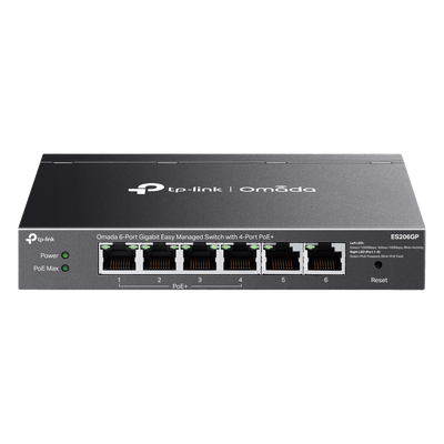 Switch Gigabit / 6 Puertos / 4 PoE+ 65W / Gestión Cloud SDN / Fanless / Alcance PoE 250 m (820.2 ft) / QoS y VLAN
