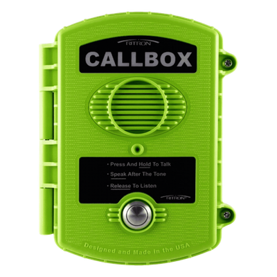 Callbox Inalámbrico UHF / Frecuencia 450-470 MHz / Gabinete IP57 Policarbonato / Alimentación Baterías D o Externa / Antena Interna Ajustable / Botón PTT Antivandálico - Imagen 2
