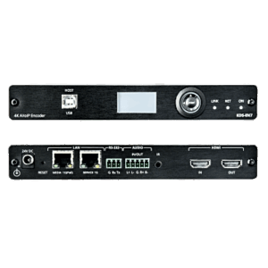 Codificador AVoIP / Entrada HDMI / 4K60 4:2:0 HDR10 / Red 1G / KVM IR RS-232 CEC / PoE / 999 Canales / Latencia 33 ms