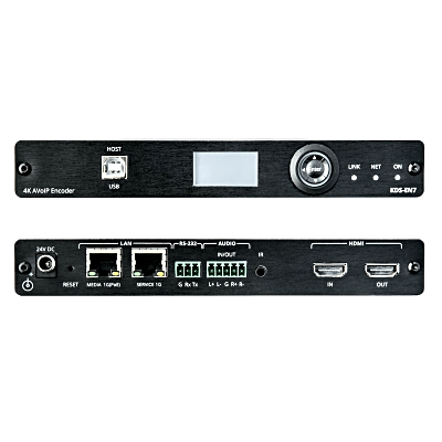 Codificador AVoIP / Entrada HDMI / 4K60 4:2:0 HDR10 / Red 1G / KVM IR RS-232 CEC / PoE / 999 Canales / Latencia 33 ms