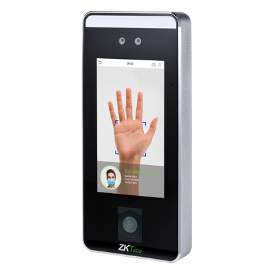 Terminal Biométrica / Reconocimiento Facial Visible Light / QR Code / Palm Vein / Detección de Mascarillas / Pantalla Táctil 5" / 6,000 Plantillas Faciales / 3,000 Plantillas Palma / TCP-IP / WiFi Opcional - Imagen 2