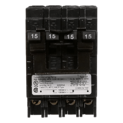 Interruptor Automático TRIPLEX / 2 Polos Simples / 1 Polo Doble / 20-50 A / 120/240 VCA / 10 kA / Enchufable