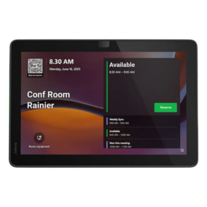 Panel de Programación de Salas / Pantalla Táctil 10.1" / Resolución 1920x1200 / Android 13 / PoE IEEE 802.3af / Wi-Fi 802.11ac / Bluetooth 5.2 / Certificado Microsoft Teams y Zoom Rooms / Barras LED de Disponibilidad / Montaje Flexible