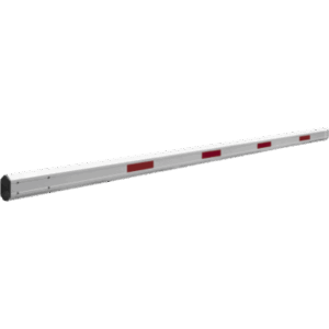 Brazo Telescópico para Barrera / Aluminio / 8 m (26.2 ft) / Bandas Rojas de Alta Visibilidad / Acabado Blanco