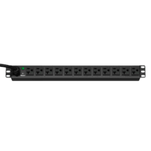 PDU ES2P Básico para Distribución de Energía, Enchufe de Entrada NEMA 5-20P, Con 12 Contactos NEMA 5-20R, Instalación Horizontal de 19in, 1UR, 20 Amp, 120 Vca